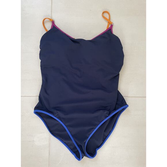Athleta Swim One Piece Swimsuit Strappy Back Color Block Swimwear - Picture 1 of 8